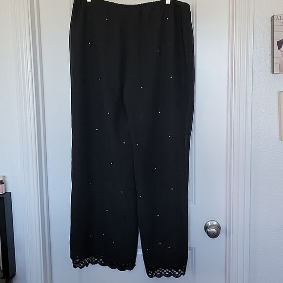 Vintage Soft Surroundings Jeweled Wide Leg Pants, XL - Picture 6 of 8